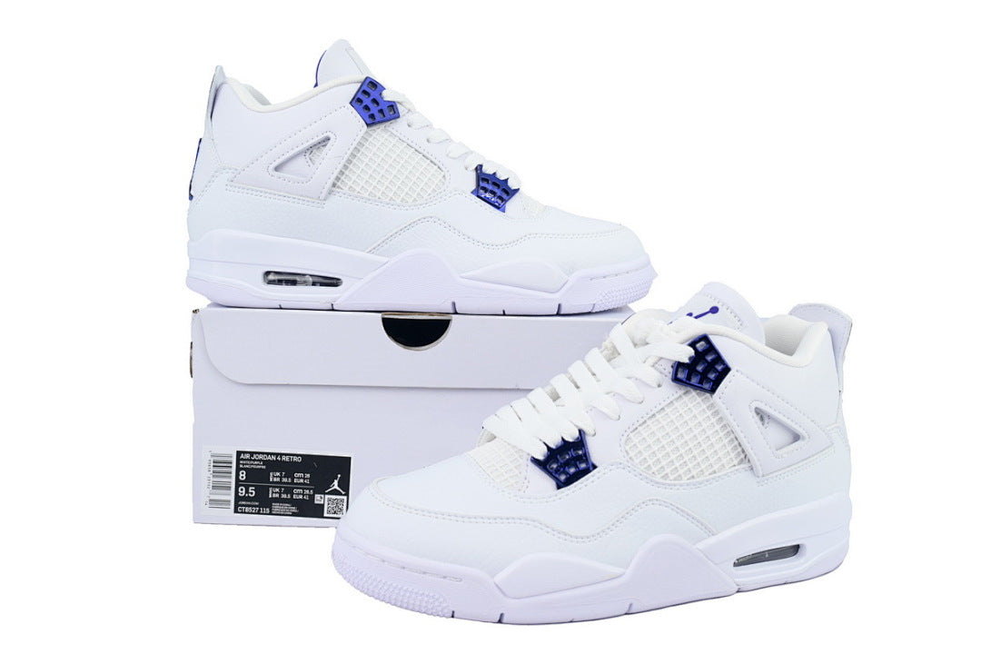 Air Jordan 4 Retro Purple Metallic Basketball Shoes