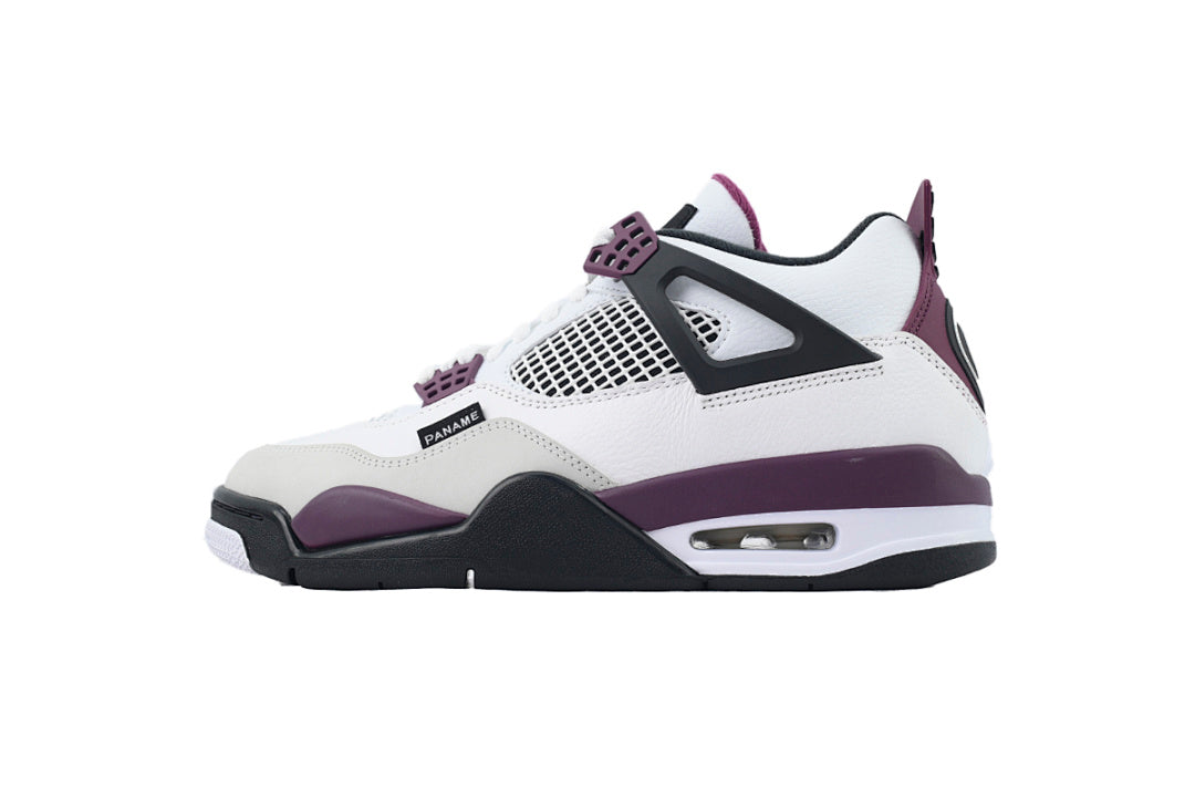 Air Jordan 4 Retro PSG Paris Basketball Shoes White Purple
