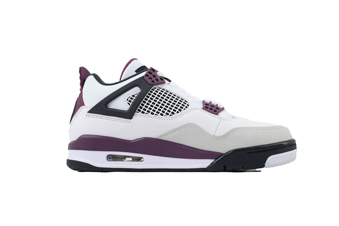 Air Jordan 4 Retro PSG Paris Basketball Shoes White Purple