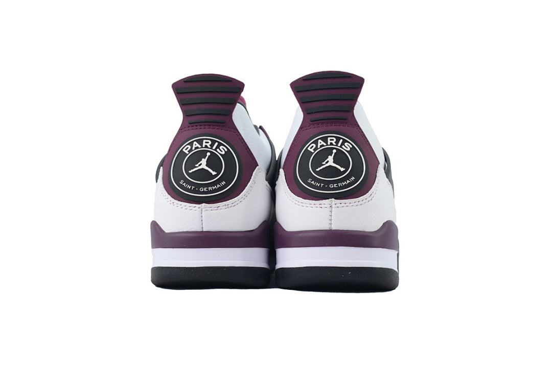 Air Jordan 4 Retro PSG Paris Basketball Shoes White Purple