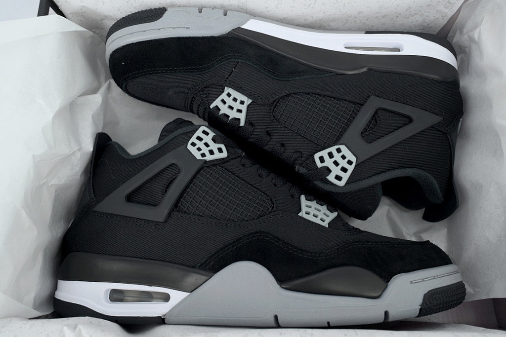 Air Jordan 4 Retro Black Canvas Basketball Shoes