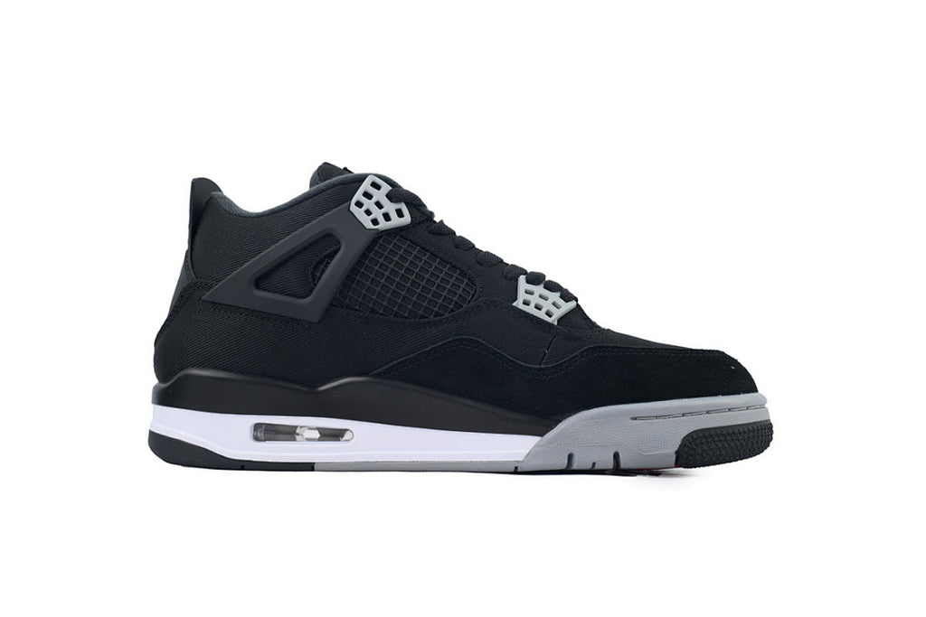 Air Jordan 4 Retro Black Canvas Basketball Shoes