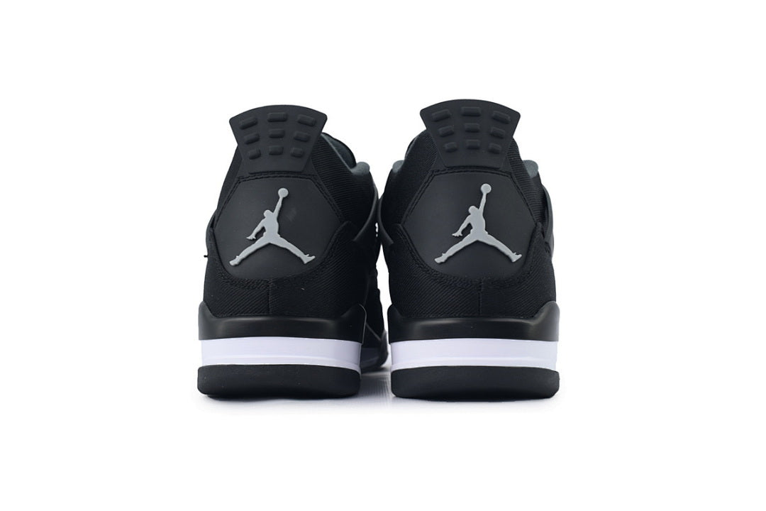 Air Jordan 4 Retro Black Canvas Basketball Shoes