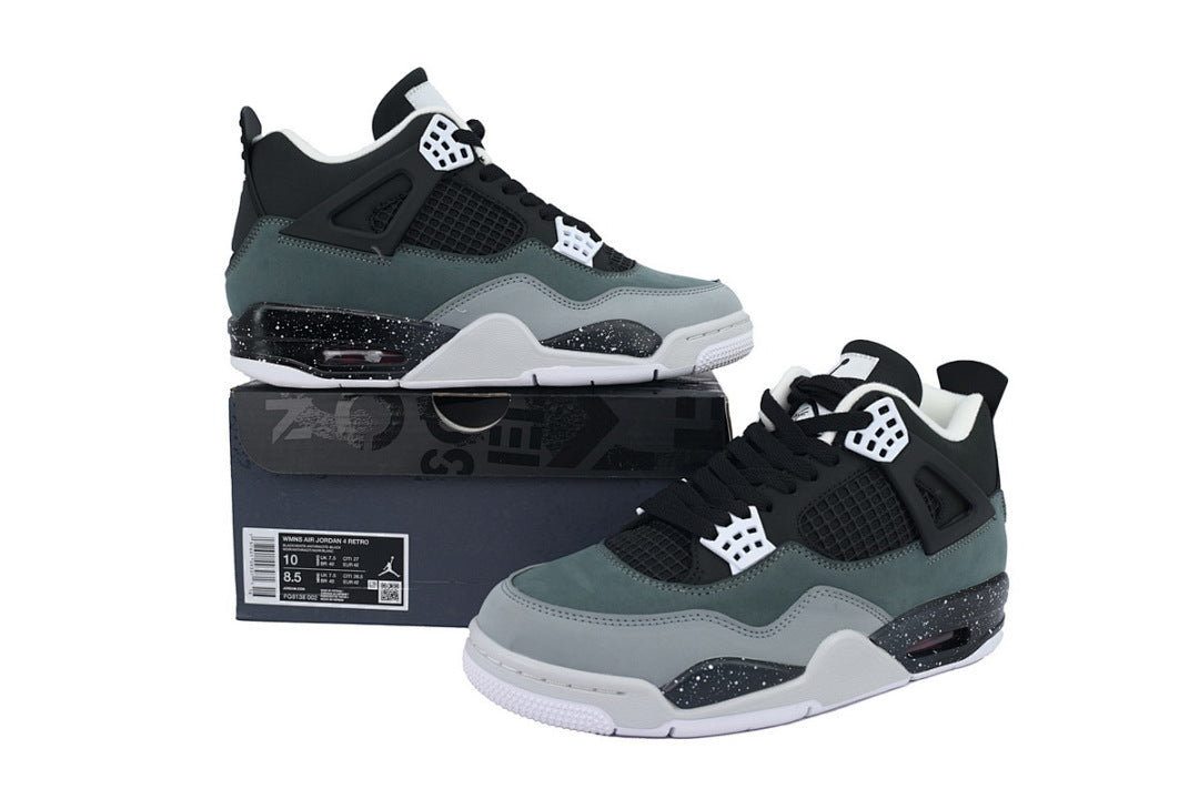 Air Jordan Retro 4 “Fear” Basketball Shoes Black Grey