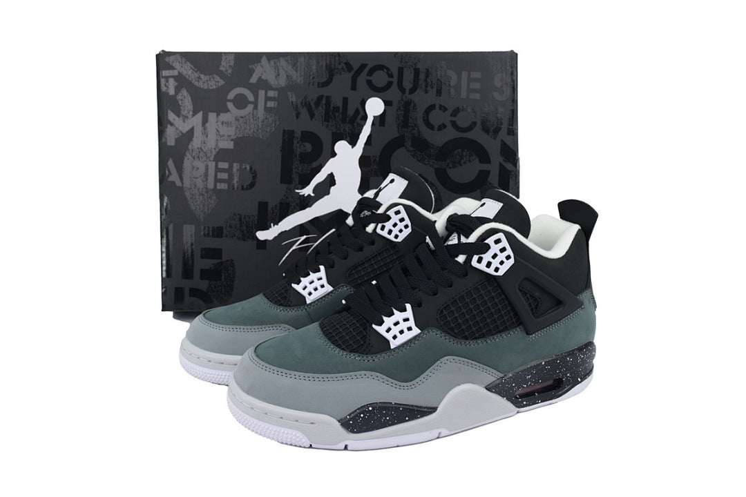 Air Jordan Retro 4 “Fear” Basketball Shoes Black Grey