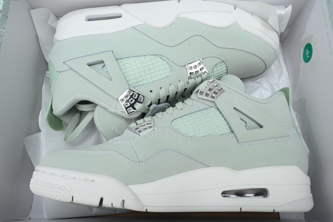 Air Jordan 4 Retro 'Seafoam Sail' Calaite Basketball Shoes Light Green