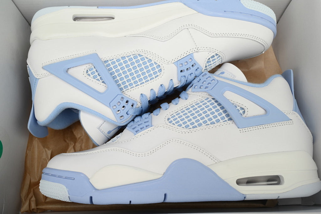 Air Jordan 4 Retro 'Forget Me Not' Basketball Shoes White Blue