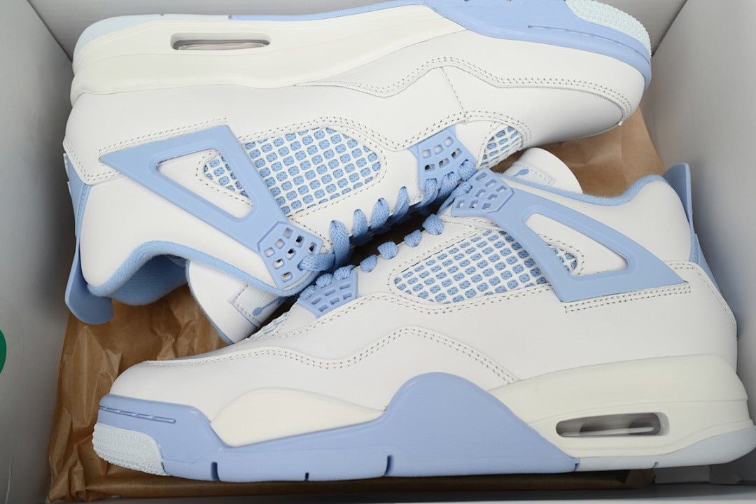 Air Jordan 4 Retro 'Forget Me Not' Basketball Shoes White Blue