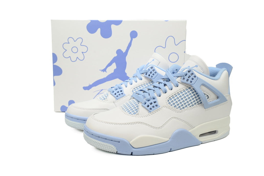 Air Jordan 4 Retro 'Forget Me Not' Basketball Shoes White Blue