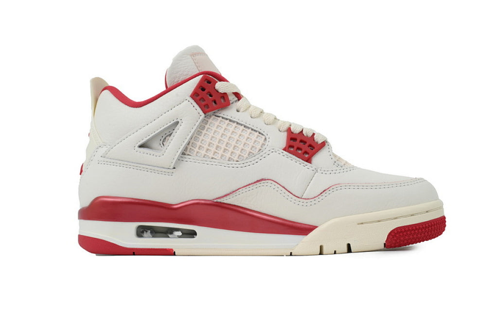 Air Jordan 4 Retro Valentine's Day Basketball Shoes Beige Red