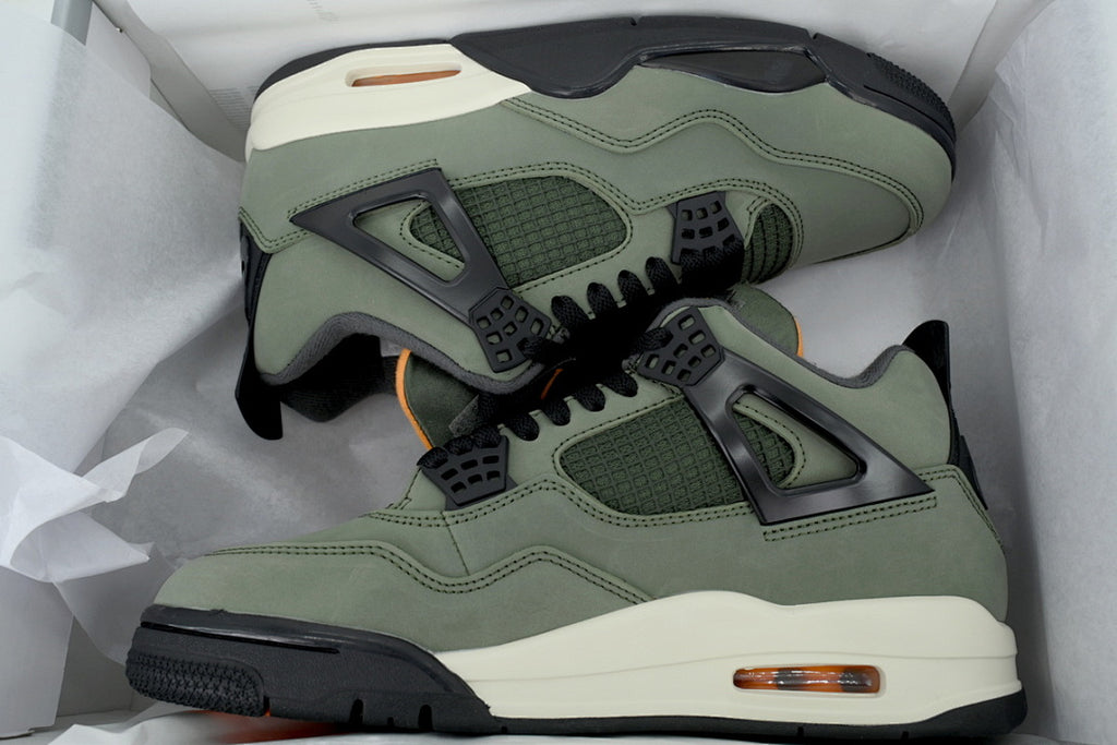 Undefeated x Air Jordan 4 Retro Basketball Shoes Army Green
