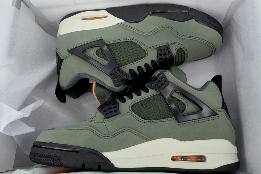 Undefeated x Air Jordan 4 Retro Basketball Shoes Army Green