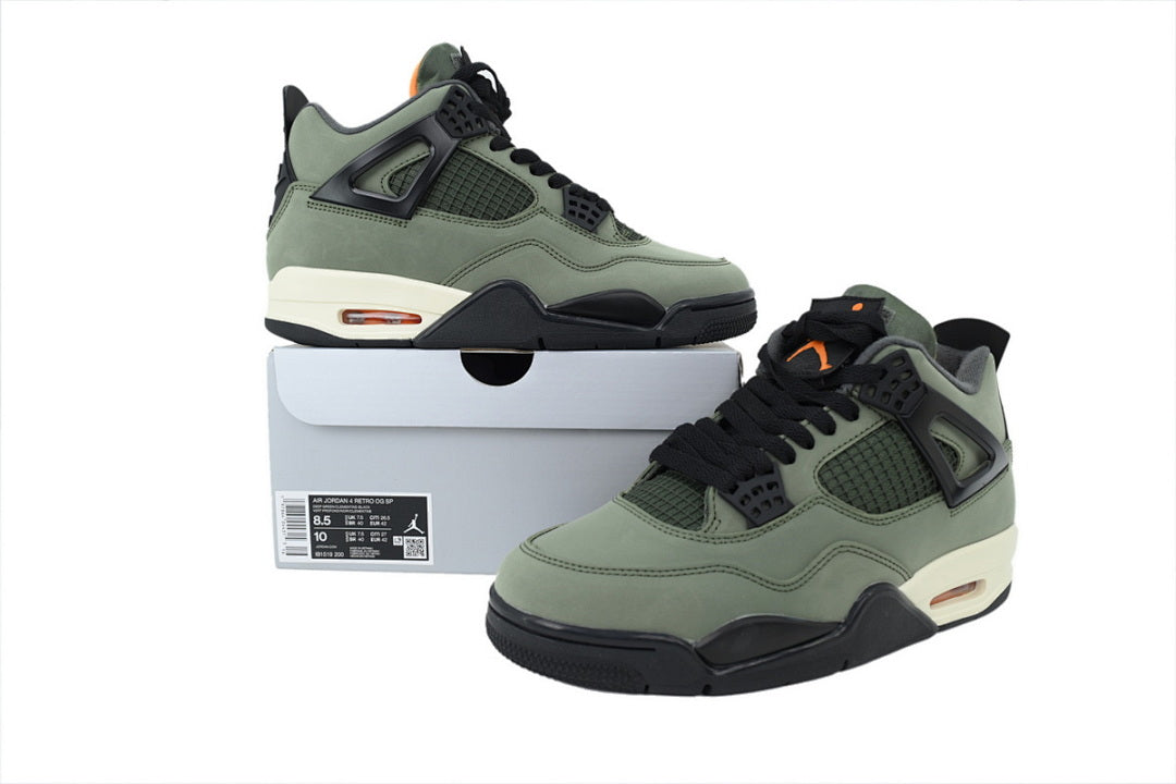 Undefeated x Air Jordan 4 Retro Basketball Shoes Army Green