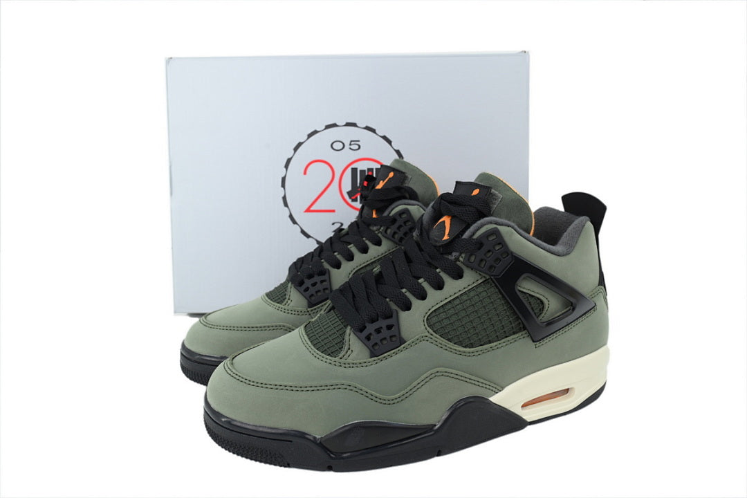 Undefeated x Air Jordan 4 Retro Basketball Shoes Army Green
