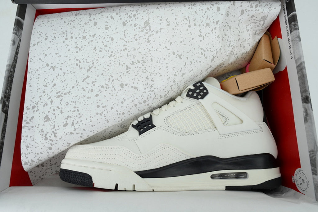 Air Jordan 4 Retro White Black And Red Basketball Shoes