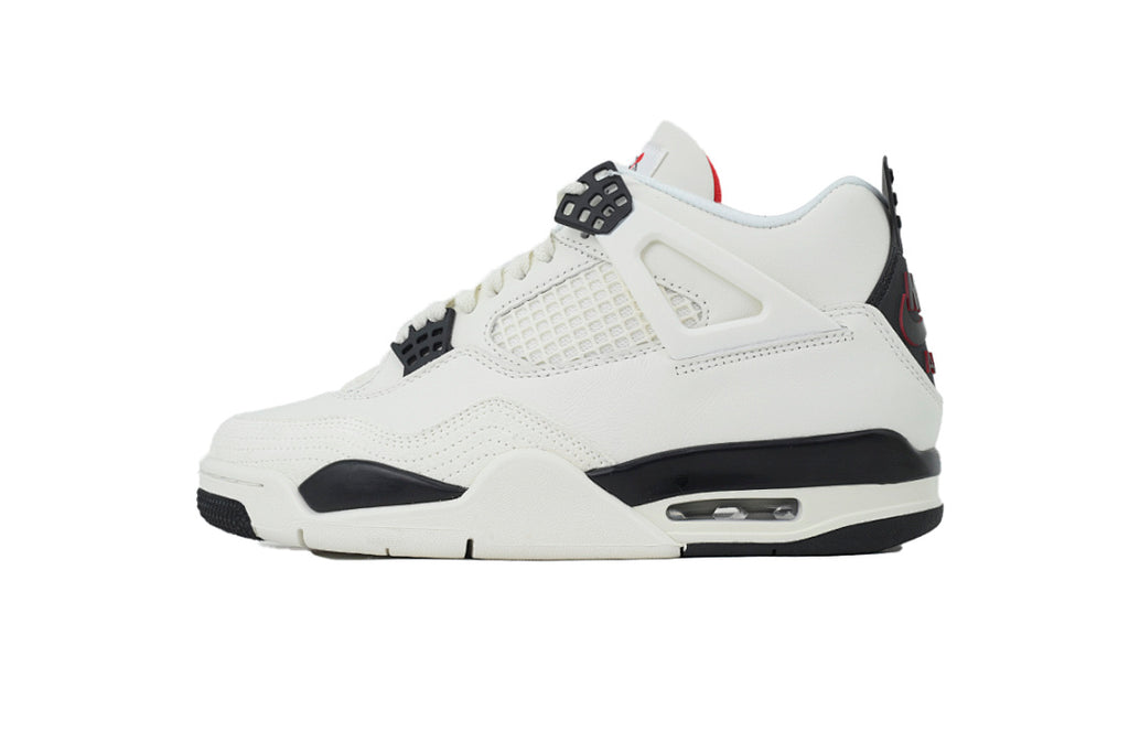 Air Jordan 4 Retro White Black And Red Basketball Shoes