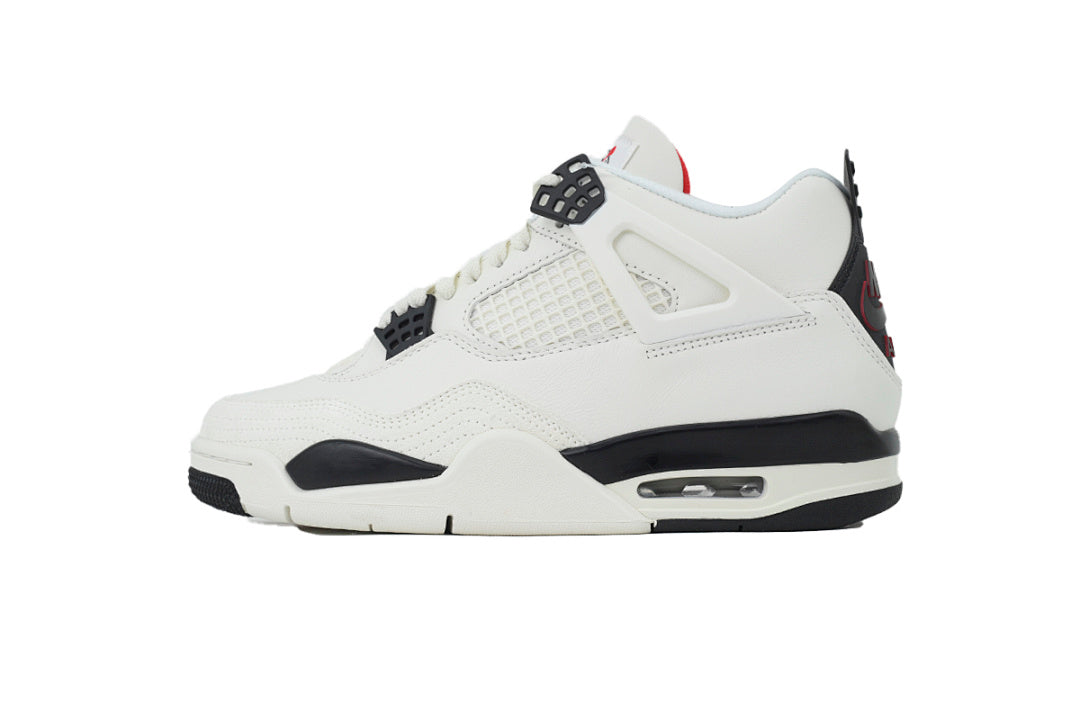 Air Jordan 4 Retro White Black And Red Basketball Shoes
