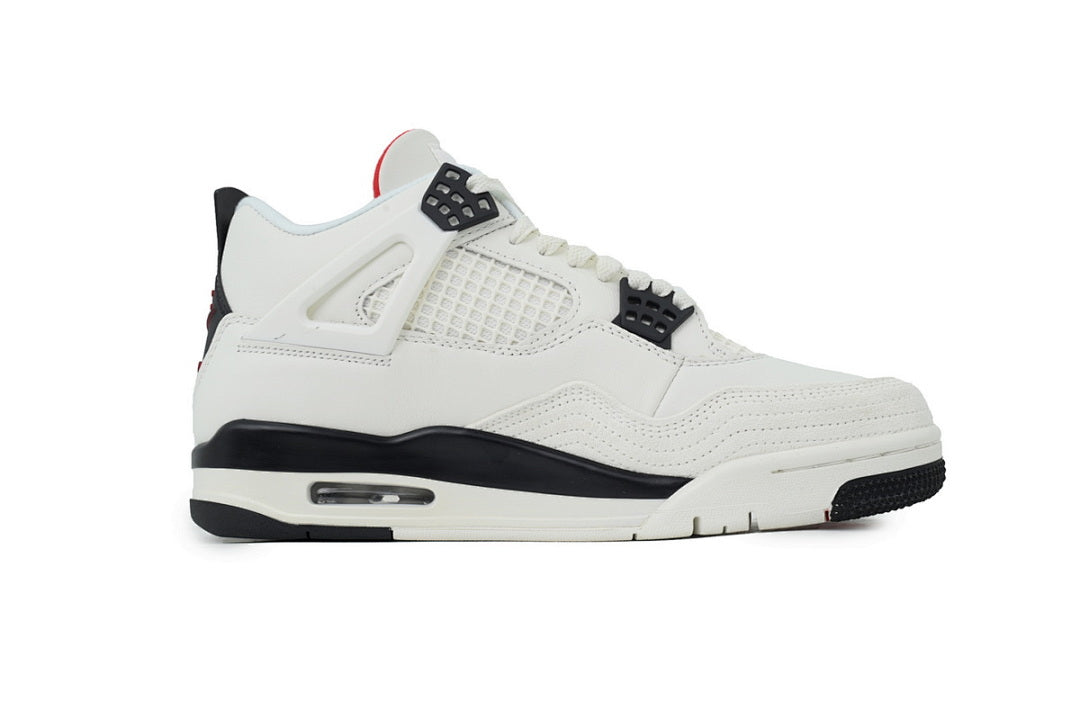 Air Jordan 4 Retro White Black And Red Basketball Shoes