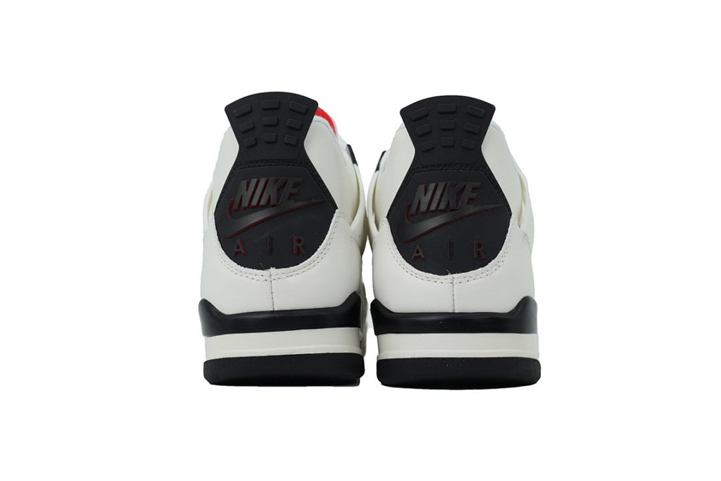 Air Jordan 4 Retro White Black And Red Basketball Shoes