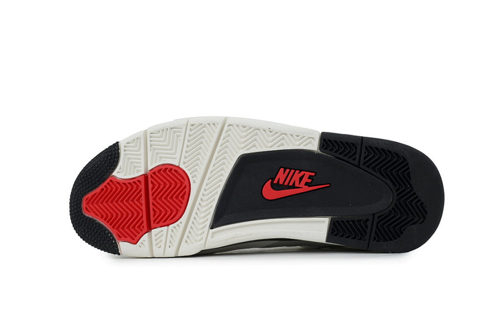 Air Jordan 4 Retro White Black And Red Basketball Shoes