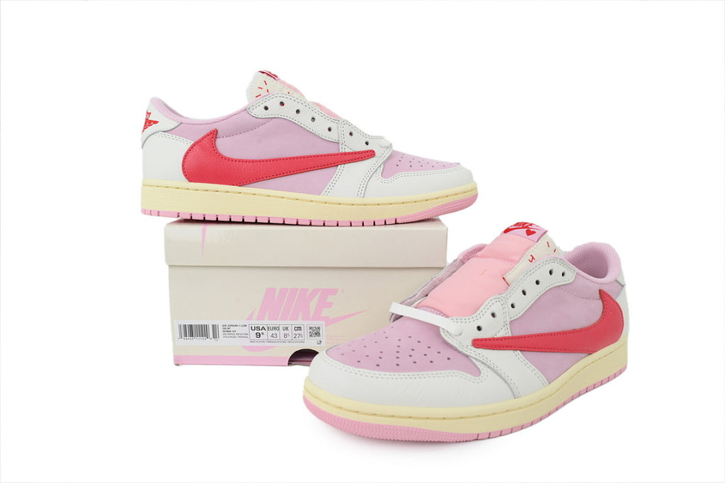 Travis Scott x Air Jordan 1 Retro Low OG 'Sail Tropical Pink'Basketball Shoes