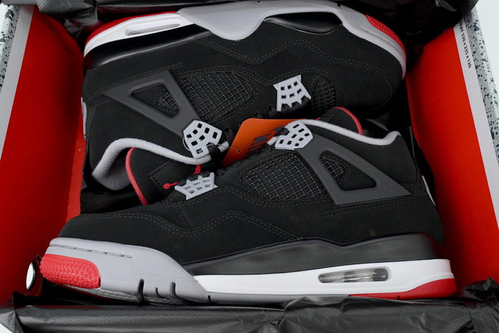 Air Jordan 4 Retro Basketball Shoes Black Red