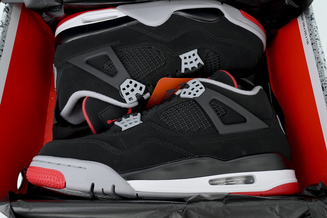 Air Jordan 4 Retro Basketball Shoes Black Red