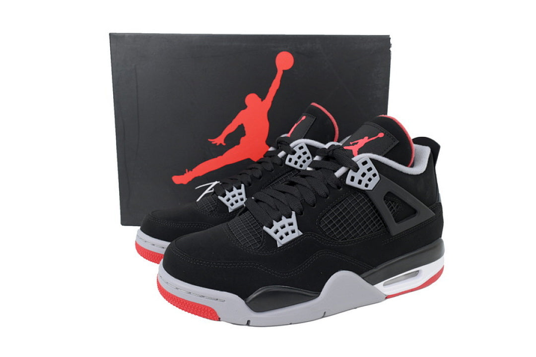 Air Jordan 4 Retro Basketball Shoes Black Red
