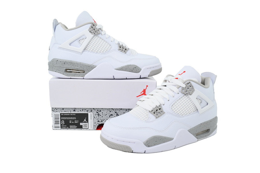 Air Jordan 4 Retro Basketball Shoes White Size US7-US12