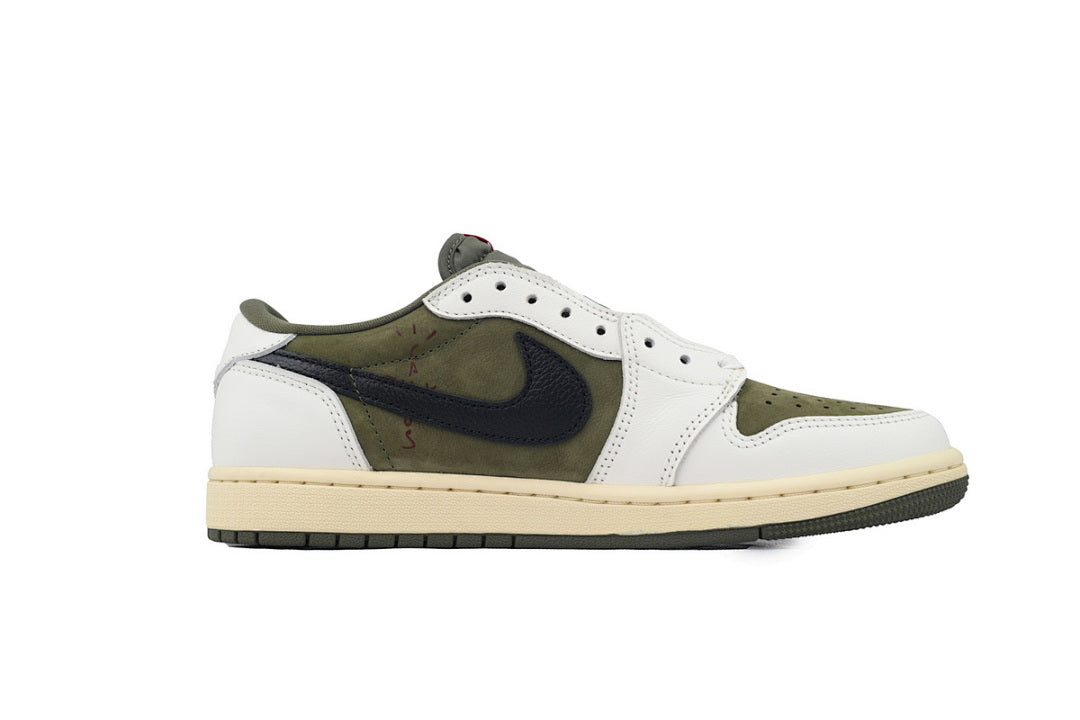 Travis Scott x Air Jordan 1 Retro Low Men Basketball Shoes beige Green Size US 4-US 12