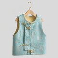 Bamboo Bird Sleeveless Vest Unisex Traditional Button Vest Top
