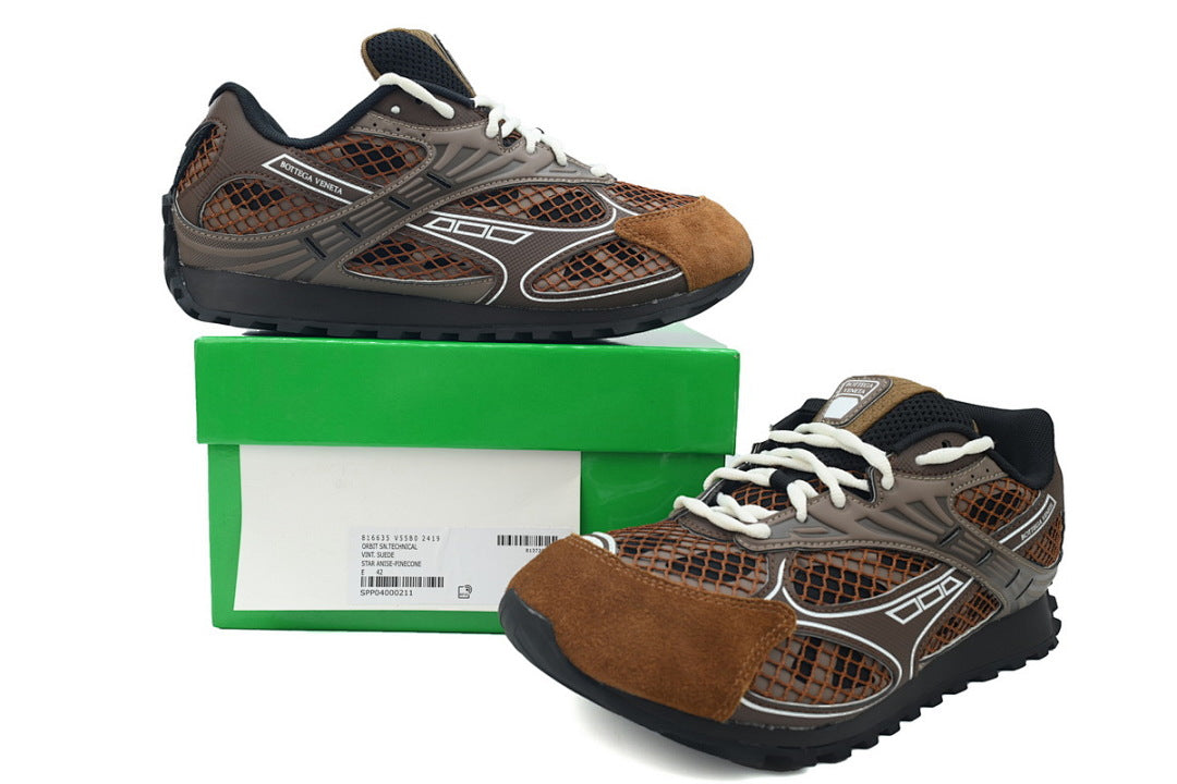 Bottega Veneta Orbit Low-Top Casual Running Shoes Brown Size 36-47