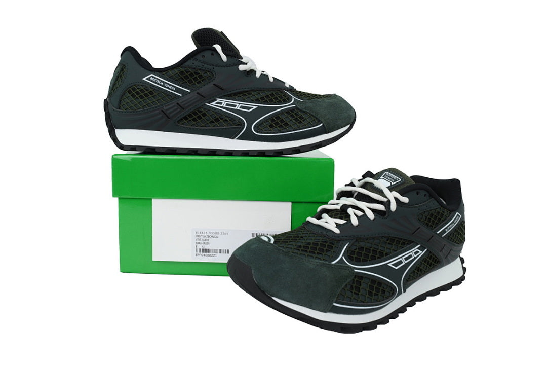 Bottega Veneta Orbit Low-Top Casual Running Shoes Dark Green Size 36-47