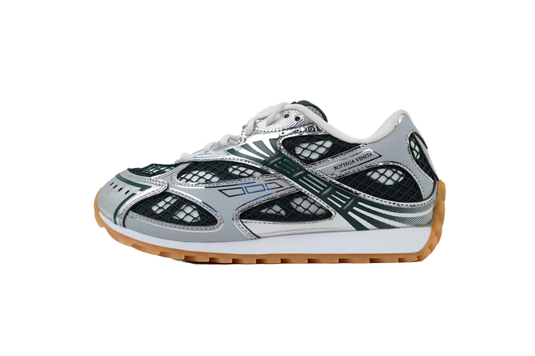 Bottega Veneta Orbit Low-Top Casual Running Shoes Dark Green Silver Size 36-47