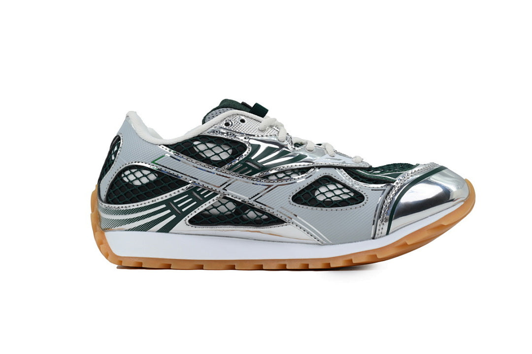 Bottega Veneta Orbit Low-Top Casual Running Shoes Dark Green Silver Size 36-47