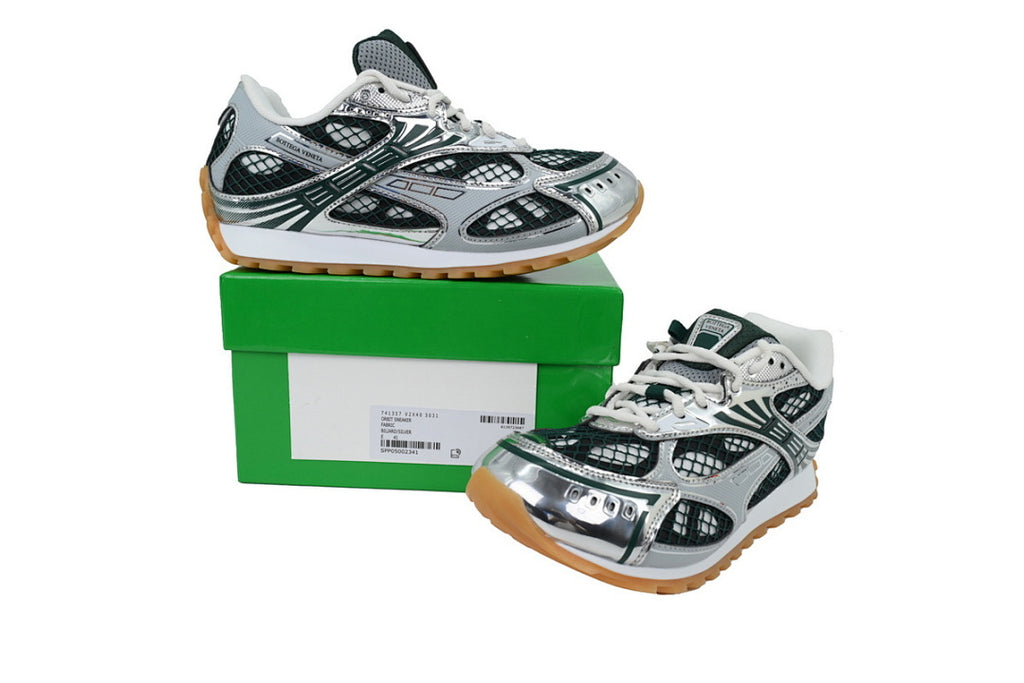 Bottega Veneta Orbit Low-Top Casual Running Shoes Dark Green Silver Size 36-47