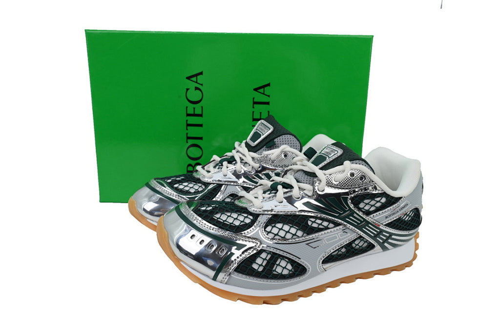 Bottega Veneta Orbit Low-Top Casual Running Shoes Dark Green Silver Size 36-47