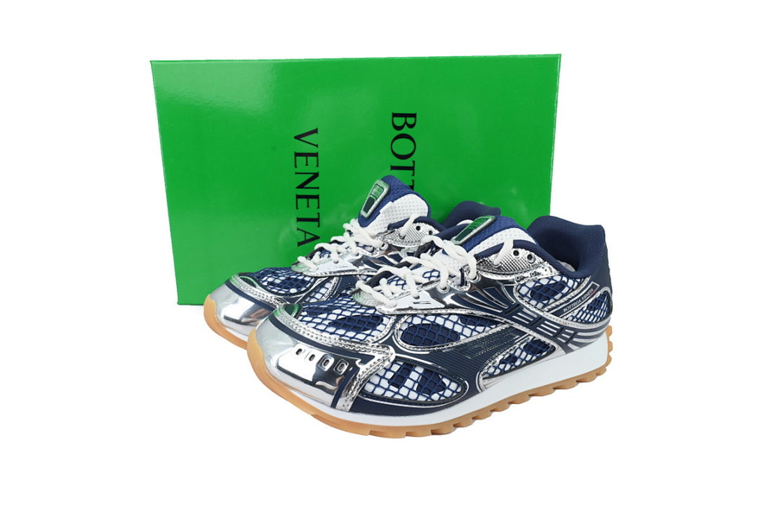 Bottega Veneta Orbit Low-Top Casual Running Shoes Blue Silver Size 36-47