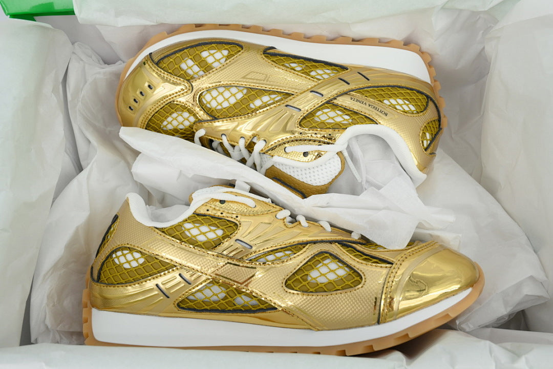 Bottega Veneta Orbit Low-Top Casual Running Shoes Gold Size 36-47