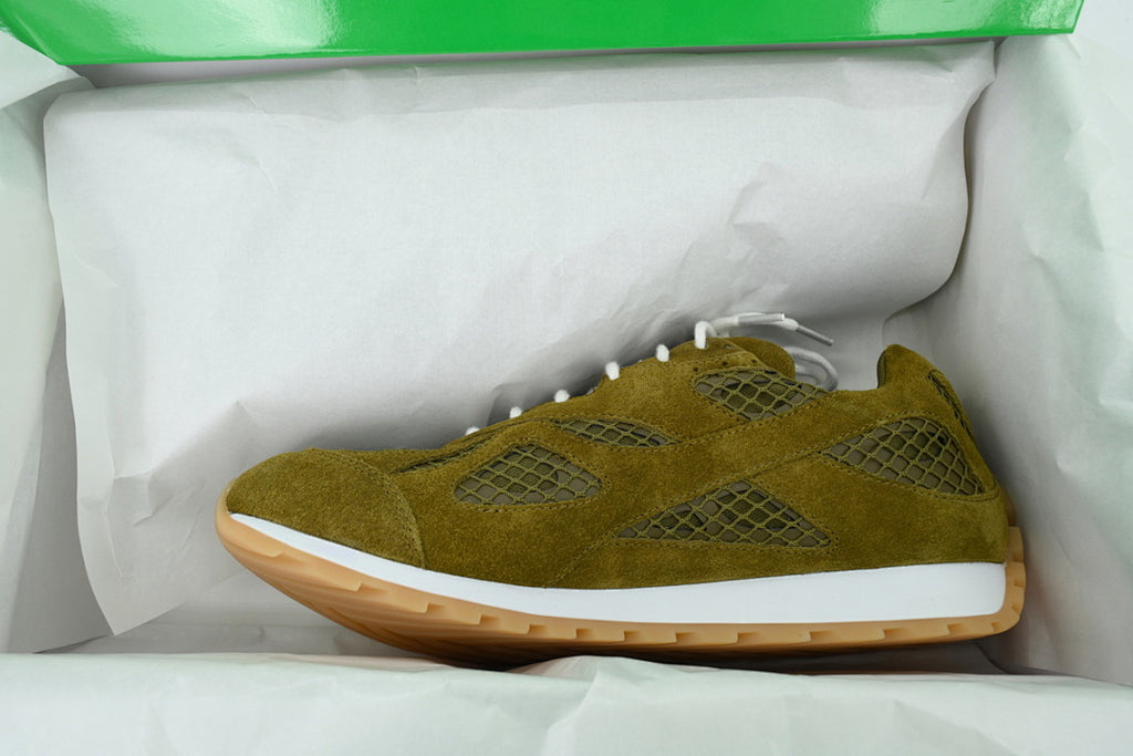 Bottega Veneta Orbit Low-Top Casual Running Shoes Suede Green Size 36-47