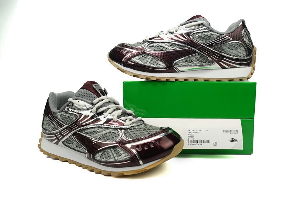 Bottega Veneta Orbit Low-Top Casual Running Shoes Wine Red Size 36-47