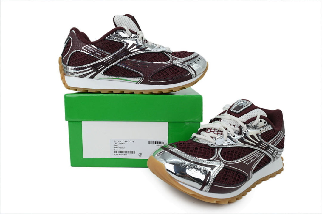 Bottega Veneta Orbit Low-Top Casual Running Shoes Wine Red Size 36-47