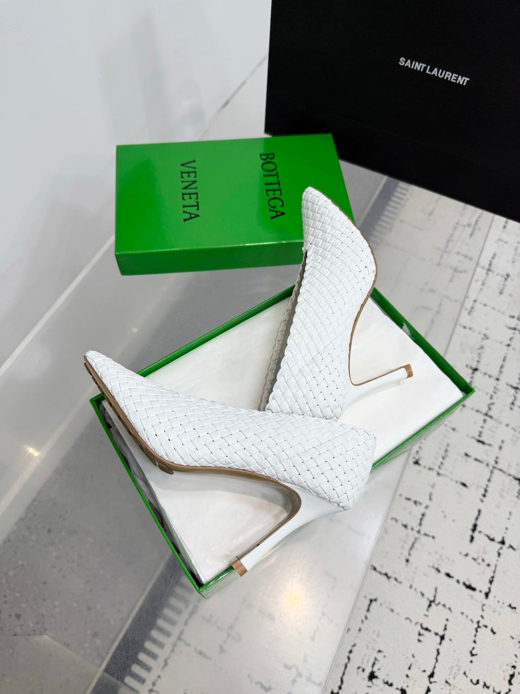 Bottega Veneta Sofia Woven Leather Pumps Women White Heels Size 36-41