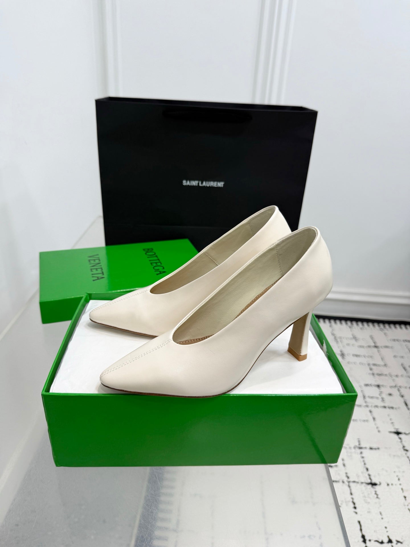 Bottega Veneta Leather Pumps Women Heels White Size 36-41