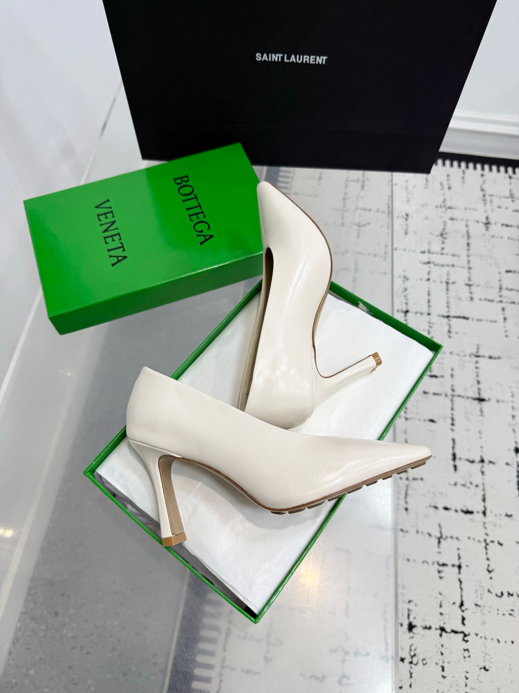 Bottega Veneta Leather Pumps Women Heels White Size 36-41