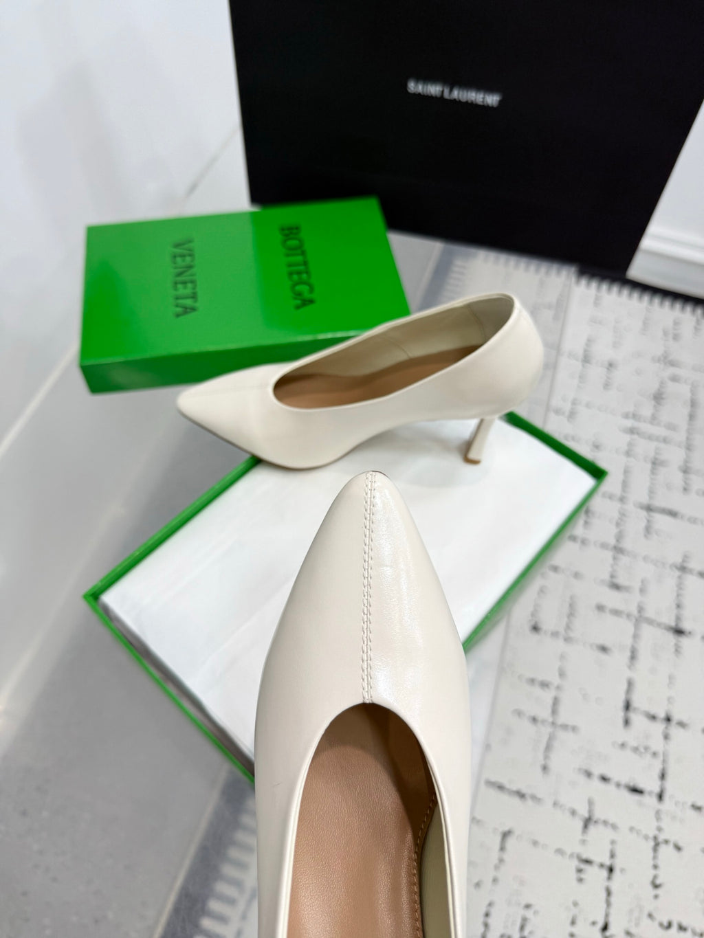 Bottega Veneta Leather Pumps Women Heels White Size 36-41