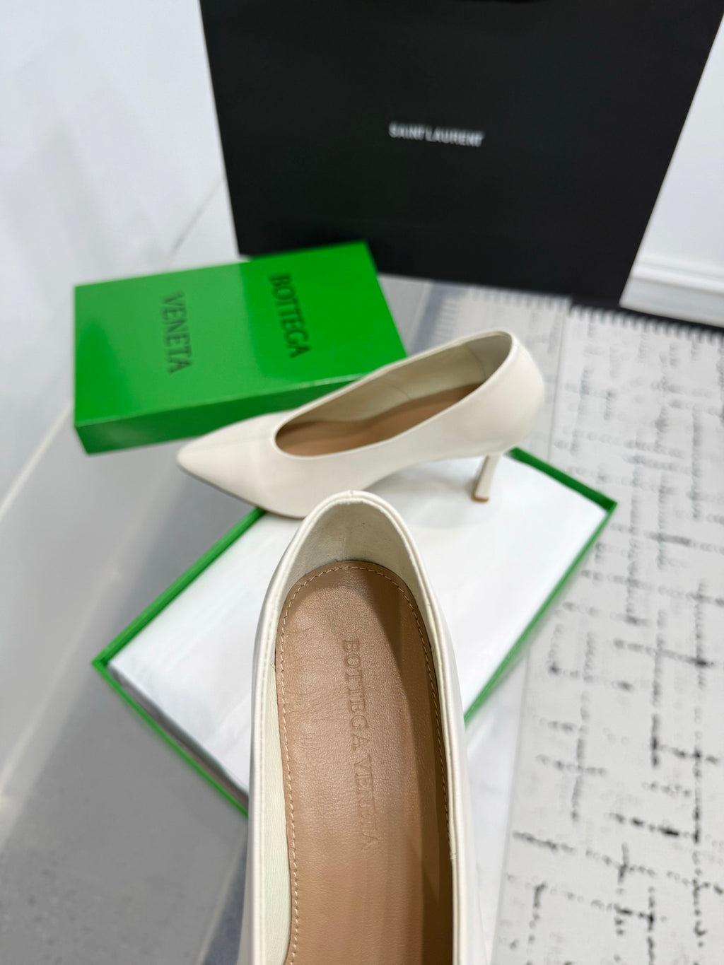 Bottega Veneta Leather Pumps Women Heels White Size 36-41