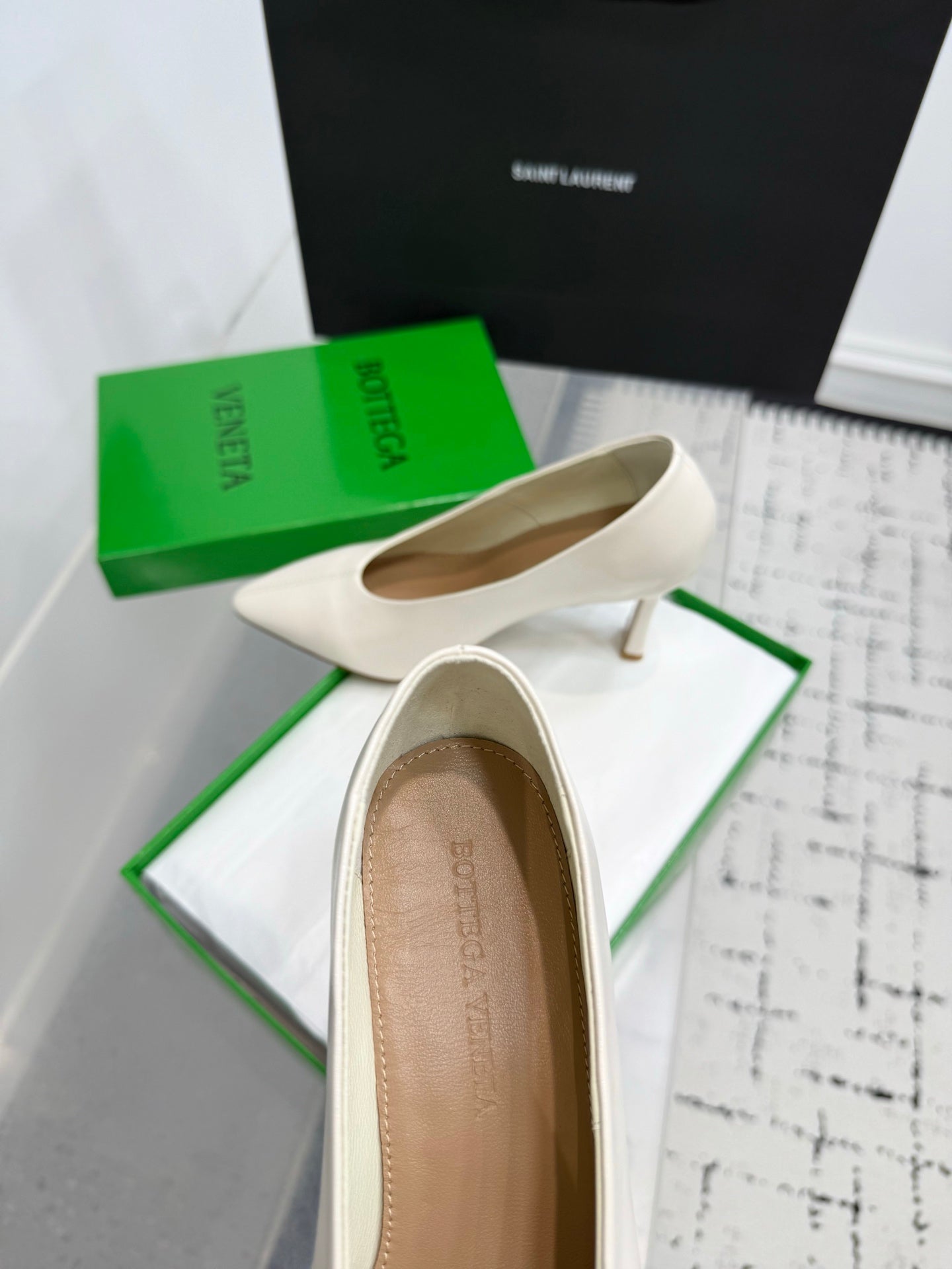 Bottega Veneta Leather Pumps Women Heels White Size 36-41