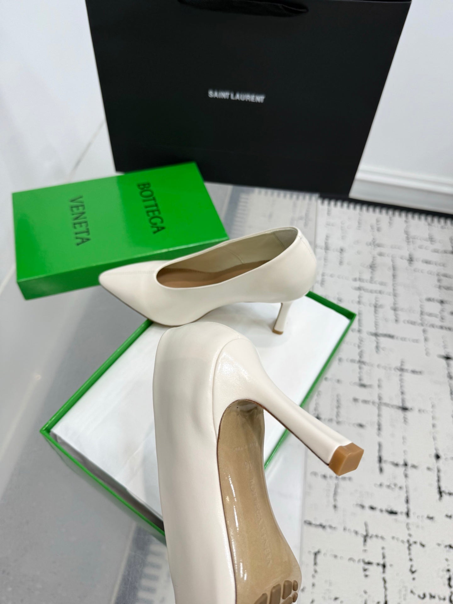 Bottega Veneta Leather Pumps Women Heels White Size 36-41