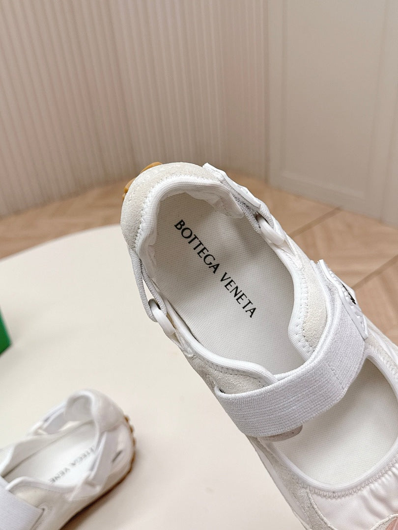 Bottega Veneta Orbit Flash Mary-Jane Sneakers Grey White